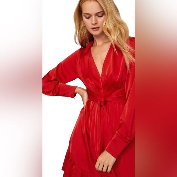 Marissa Webb Collective Satin Tie Front Dress Size 2 - Picture 4 of 11